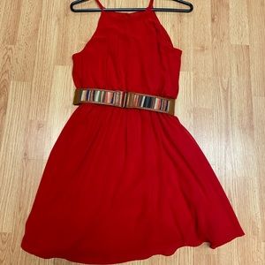 Flowy red dress